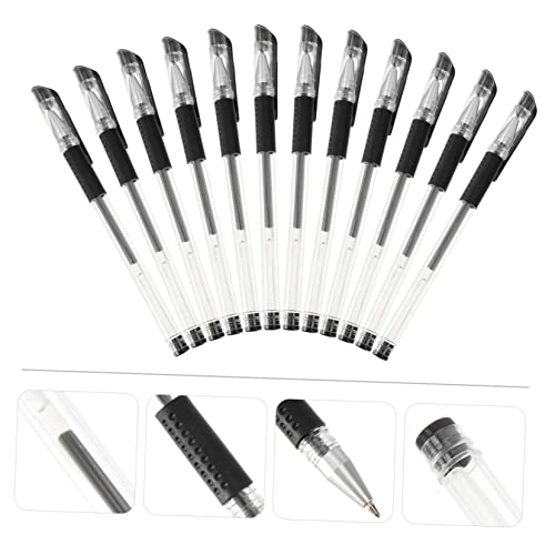 Uonlytech 12 bolígrafos ergonómicos de tinta gel negra miniatura 4