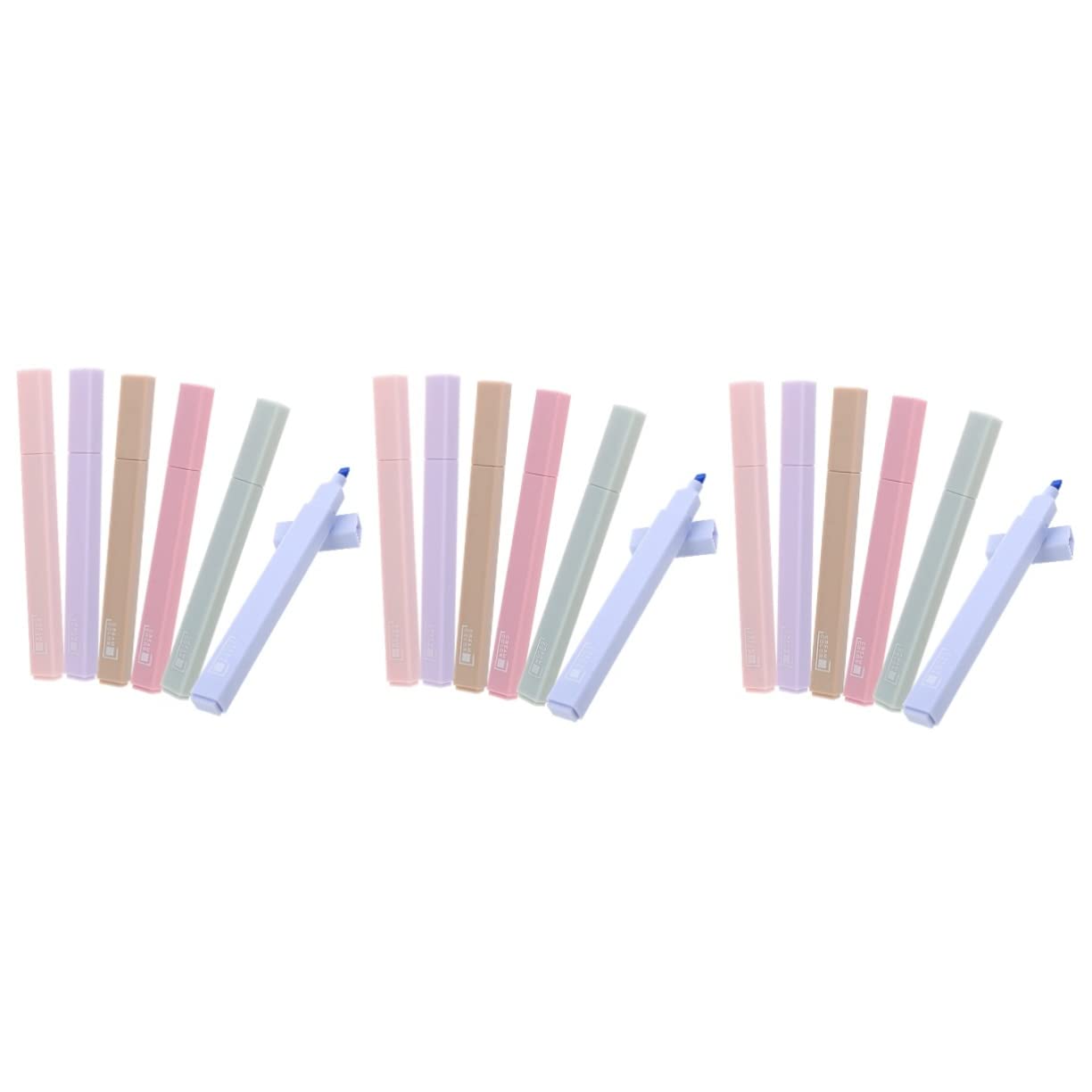 EXCEART 3 Set Penna E Evidenziatore Set Pennarelli Fluorescenti Evidenziatore in Plastica Penna per Scuola Ufficio E Uso Quotidiano 6 Pz * 3