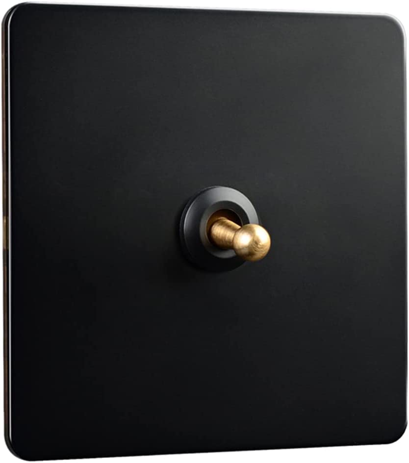 VDCVADKYE Copper Lever Antique Toggle Switch, 1-4 Gang, 2 Way, Black, Solid Brass, Screw Terminals, Toggle Type, 10A, 110V-240V