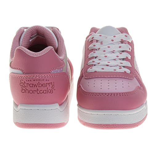 Josmo Strawberry Shortcake Sneakers for Girls Lace Up - Lightweight Athletic Breathable Casual Fashion Kids Shoes (Sizes: 11-13 Little Kid / 1-4 Big Kid)3