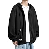 [Fasshonrida] ジップパーカー メンズ ジップアップ トレーナー 人気 秋服 鹿の子 ニット ぱーかー 薄手 軽量 フルジップ スウェットシャツ 男女兼用 フード付き とれーなー 吸水速乾 ストレッチ スエット ドライ カノコ 長袖 トップス カジュアル ライトアウター オシャレ 上着 羽織り かっこいい服 フーディー 春 秋 black L