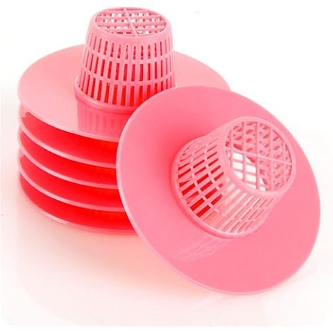 Stock Show 6Pcs Practical/Creative/New Free Size Plastic Sink Drain Strainer Hair Catcher, Pink Cover