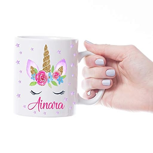 Kembilove Taza Infantil Unicornio con Nombre Personalizado - Taza plástico 350ml - Regalo Original Niñas - Cumpleaños, Navidad, Vuelta al Cole | Ya disponible en tu tienda friki favorita! En mundofriki.es!