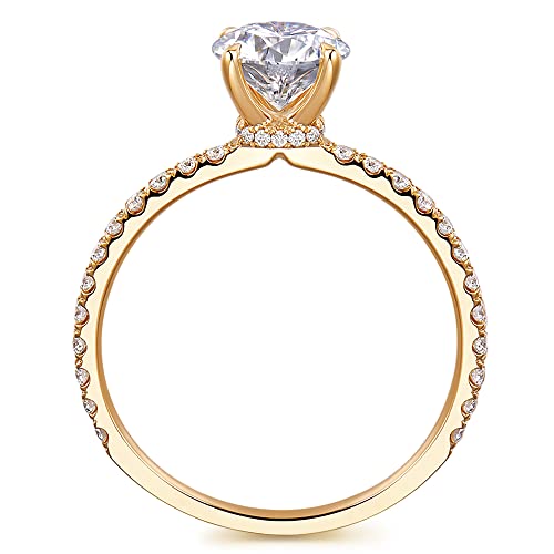 14K Gold Moissanite Engagement Ring