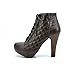 DREAM PAIRS Speedy Womens Chunky High Heel Lace Up Zipper Closure Ankle Boot Bootie