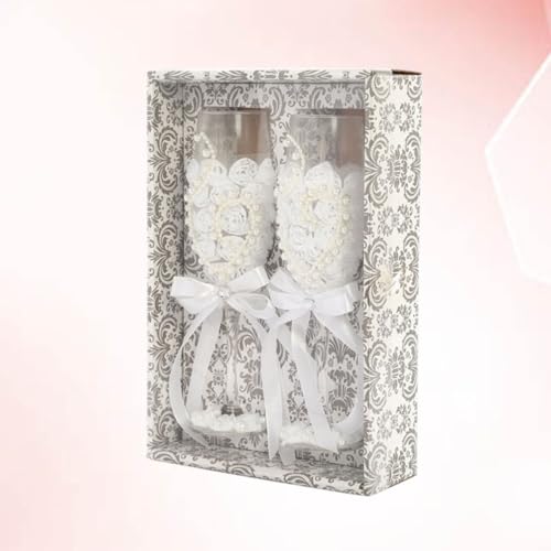Copas de vino elegantes con perlas de imitación y vidrio resistente para brindar con lujo 6