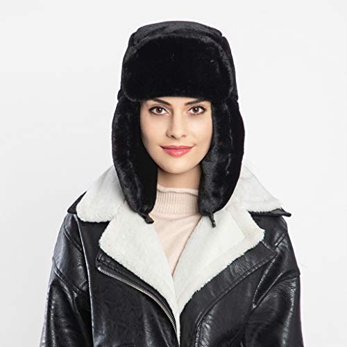 Long Pile Fur Ear Flap Hat Furry Ski Cap Winter Hat for Women Winter Travel - image 5