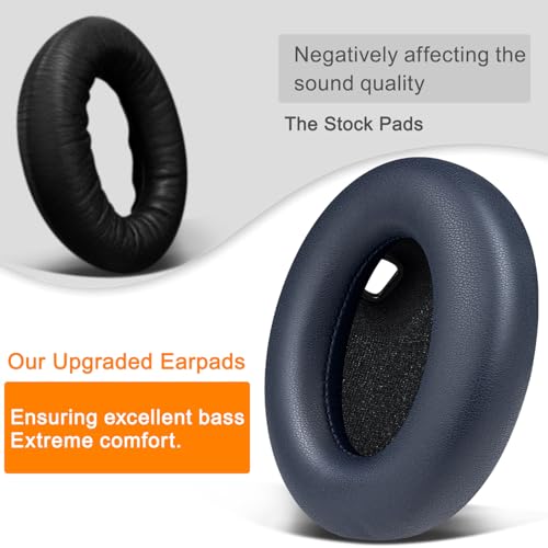 Image of SOULWIT Replacement Earpads for Sony WH-1000XM4 (WH1000XM4) Headphones, Ear Pads Cushions with Noise Isolation Foam, Added Thickness, Without Affecting Sensor - Blue