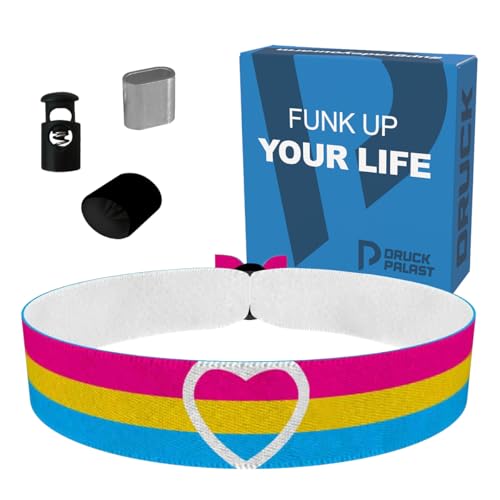 Pansexual Heart Stoffarmband - Wasserfestes Satin Armband - Unisex Modeaccessoire - LGBTQ+ Pride Armband - Handgemachtes Statement Armband - Farbenfrohes Unterstützungsarmband