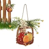 - Placa para puerta de casa – 18 x 41 cm Decoración de puerta de primavera de ?Feliz Pascua para puerta de casa ? Corona de huevos de Pascua rústica para pared, puerta, ventana, decoración de casa de