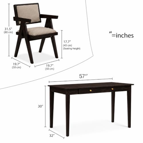 Image of 6 Seater Sheesham Wood Dining Table Set | Solid Wood Dining Table with 6 Upholstered Chairs | Dark Walnut Finish