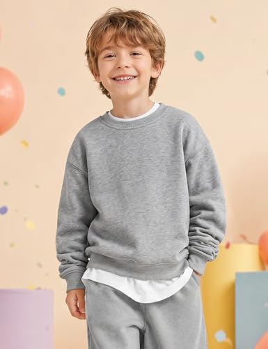 Image of Girls Sweatshirt Kids Fleece Lined Sweatshirts Winter Warm Sherpa Crewneck Pullover