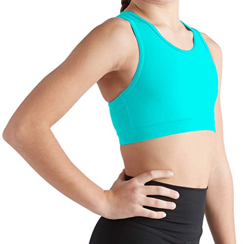 Liakada Sutiã esportivo básico elegante e com sutiã integrado com forro de sutiã para dança, academi