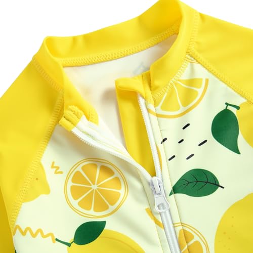 Image of Funnycokid Girls Swimsuit 3 Pieces Zip Rash Guard Bathing Suits Set Kids Bikini Boyshort Summer Swimwear 3-14 Years