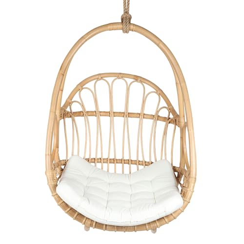 Image of Habere India-All The Cultures Fabricating India Cane Swing Chair | Cane Hanging Chair | Indoor Bamboo Swing Chair | Bamboo Hammock Swing (W:75 x D:62 x H:108 cm)