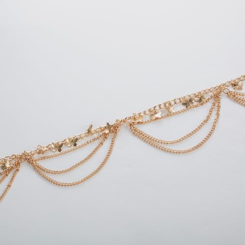 SCARLET DARKNES Women's Chain Belt Metal Waist Cowboy Belt Concho Belt for Dress2