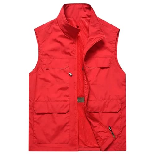 Men's Solid Color Jacket Double-Sided Vest Sleeveless Casual Multi-Pocket Vest4