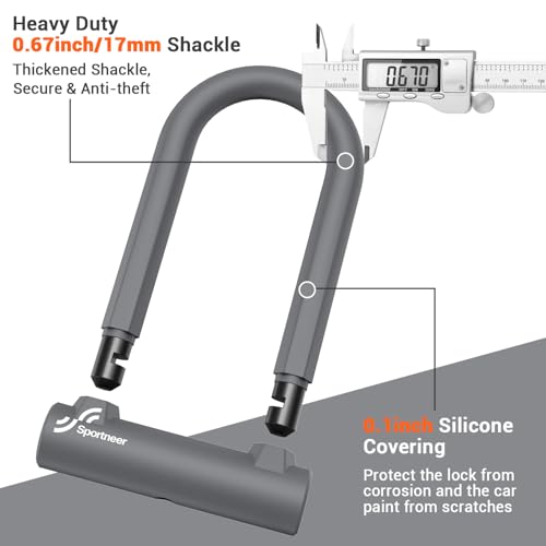 Image of Sportneer Bike Lock 17mm Heavy Duty Anti-Theft U Lock