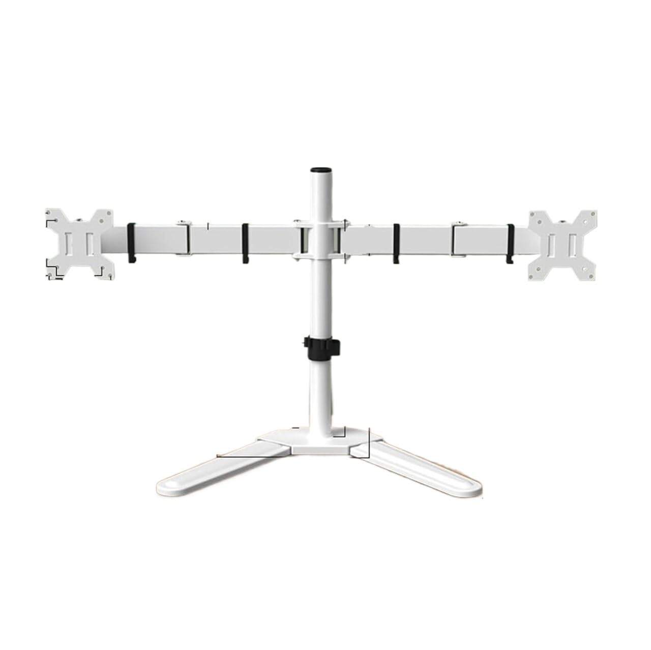 Bras de moniteur mural réglable double écran blanc rotation sans perçage - 6