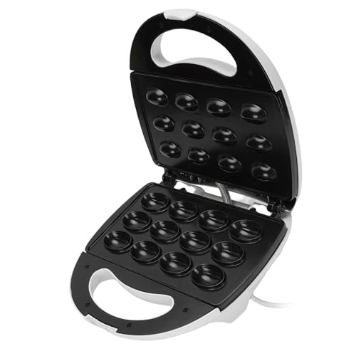 CUIFATI 12 Holes Walnut Cookie Maker, Non Stick Double Sided Walnut Cake Mold Maker, Electric Mini Waffle Maker, Nut Waffle Maker Machine for Cookie Pie Cake Waffle (110V US Plug)