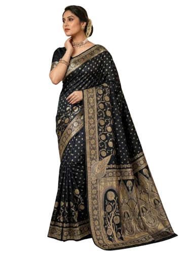 Image of C J Enterprise Women's Pure Soft Silk Saree With Blouse Piece For Wedding (Jiya)