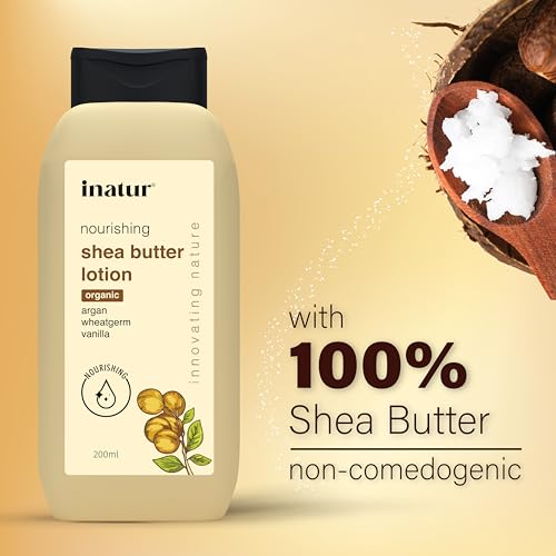 Image of Inatur Shea Butter Body Lotion 200ml - Moisturizer for Deep Nourishment | Reduces Scars & Blemishes | Organic Care for Face & Body | Hydrating Lotion