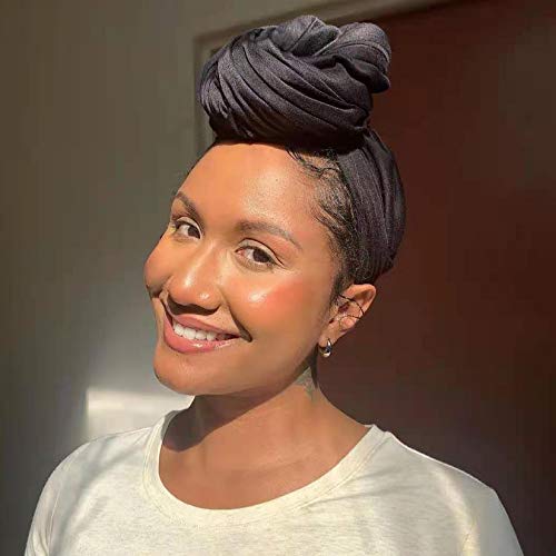 6 Pieces Head Wraps Scarf Long Turban Stretch Jersey Ultra Soft Urban Knit Hair Scarfs Solid Color African Headbands Tie Breathable Headwrap Fashion Shawls For Women #TOP5