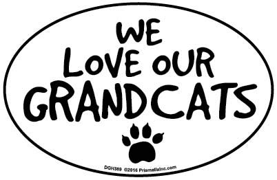 Prismatix We Love GrandCats Oval Magnet, 6 x 4 Inches, 1 Pack