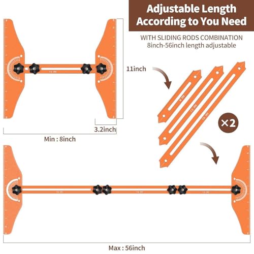 Outil de modèle d'escalier coulissant réglable aluminium avec étui - 4