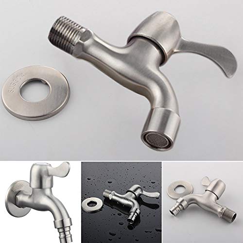 Robinet d'eau 1/2 acier inoxydable pour machine à laver et évier mural - 6
