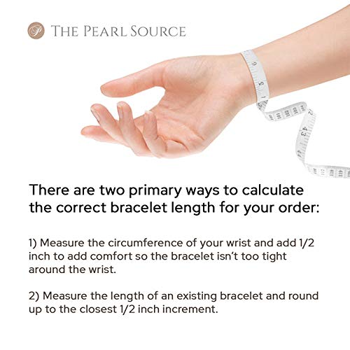 The Pearl Source White Freshwater Pearl Bracelet For Women - Cultured Pearl Bracelet With 14K Gold Plated Clasp With Genuine Cultured Pearls, 7.0-7.5Mm #TOP5