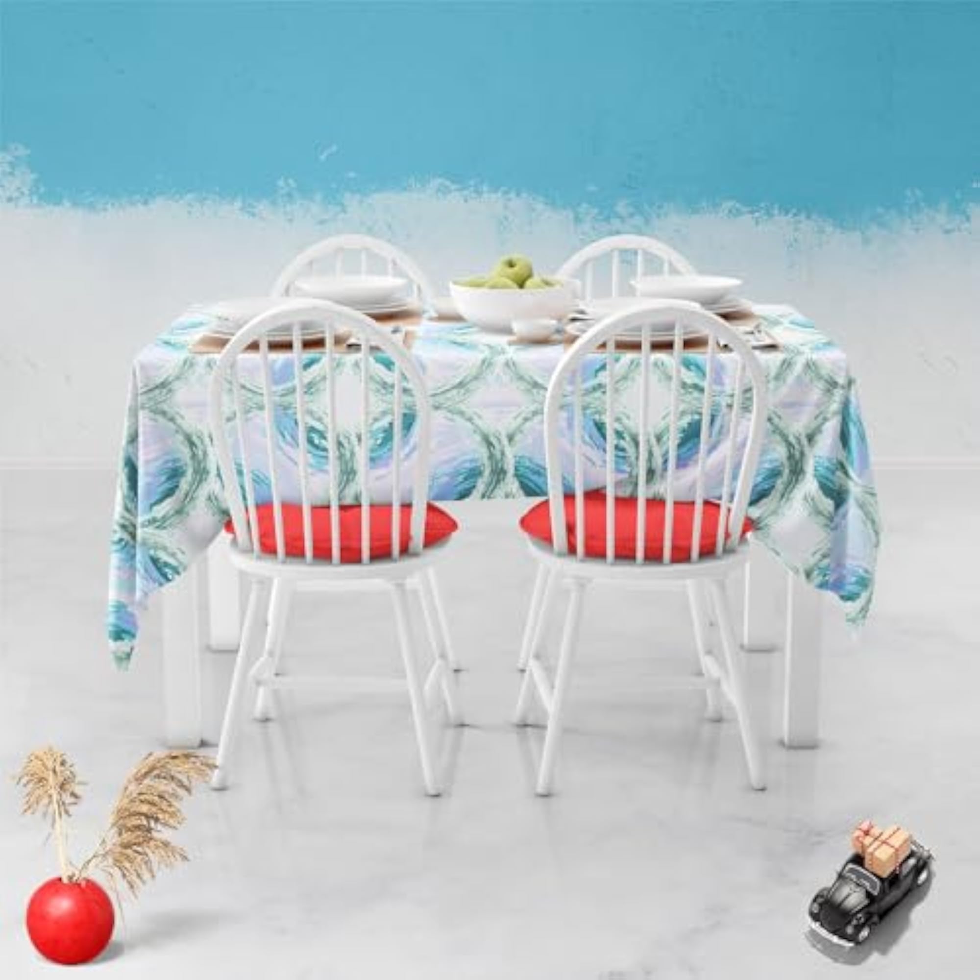 Fluffy Circles D4 Table Cloth Cover for Dining & Center Table