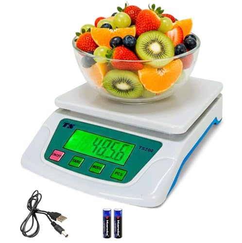 Báscula balanza de Cocina Digital peso electrónico de presición 1g - 10kg kilos 2 en 1 inalambrica o USB Para el hogar o comercio Pesar Alimentos.