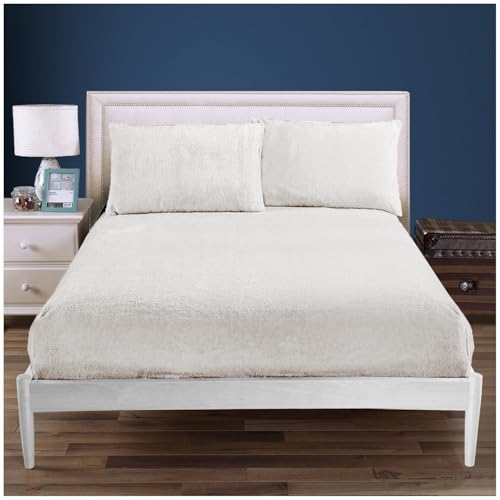 Easy Care Plain King Size Bed Sheets, 100% Polyester Fluffy 
