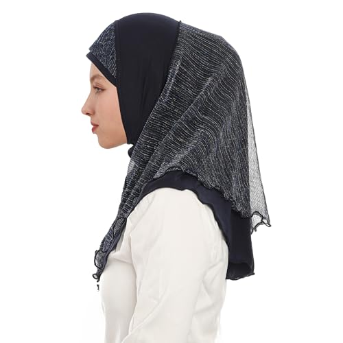 Jazvano Instant Hijab for Women and Muslim Girls - Soft Scarf Easy to Wear Headscarf - Spun Gold Jilbab Daily Islamic 1pc3