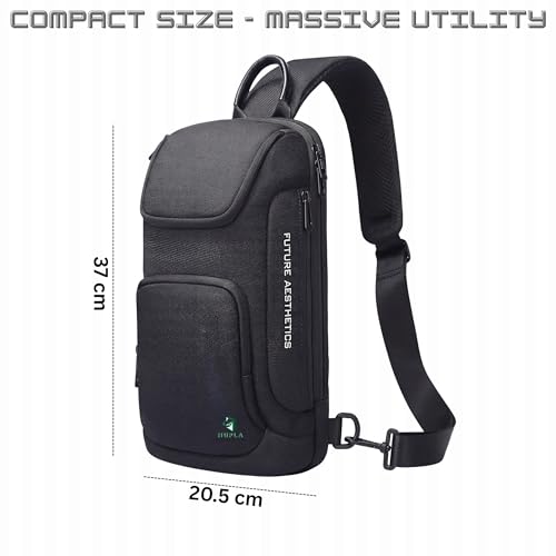 Image of HUPLA Unisex Crossbody Sling Bag | Anti-Theft Chest Bag for Men & Women | Compact Travel Passport & Airport Bag | Front Side Cross Shoulder Bag | Waterproof Daily Use Sling