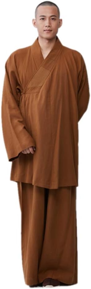 ZanYing Mens Csual Meditation Sets Loose Yoga Suits Monk Buddhist Outfit