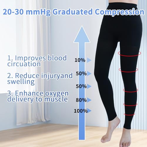 medical compression pantyhose for women amp men 20-30mmhg graduated support compression tights footless medical compression stockings amp leggings for edema varicose veins swellingblackl