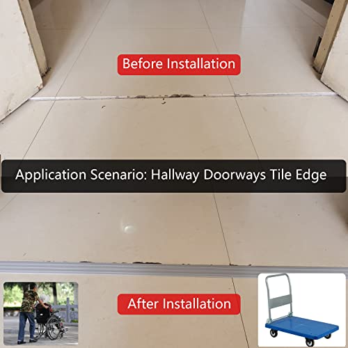 1Cm Rise Non Slip Solid Rubber Portable Sill Scooters Ramp,In & Outdoor Doorway Threshold Ramps For Wheelchair,Home Entry.bathroom Floor Tile Threshold Transition Strip,Edge Trim Reducer Molding Grey #TOP4