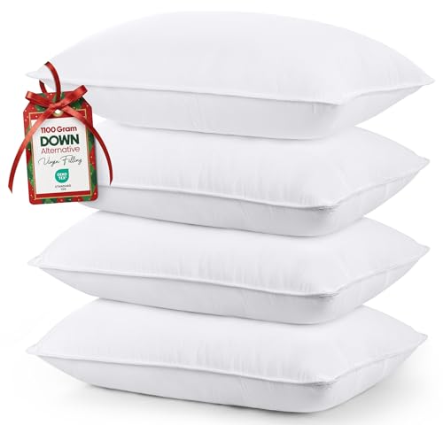 Utopia Bedding Bed Pillows for Sleeping (White), Queen Size Set