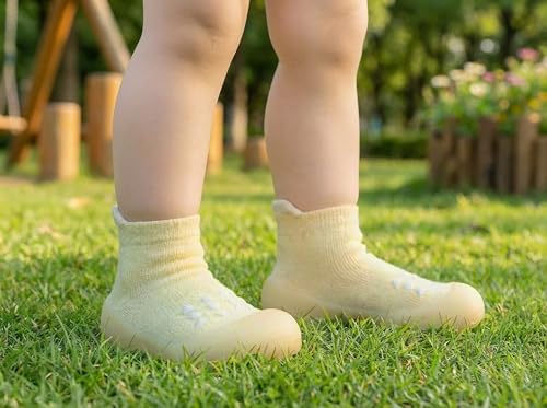 Image of Hstyle Baby Sock Shoes Toddler Boys Walking Shoes Infant Slippers Sneakers | Non-Slip,Soft Rubber Sole,Lightweight,1st Birthday Gifts for Baby Boys Girls