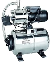 T.I.P. Hauswasserwerk HWW 4500 INOX (bis 4.350 l/h Fördermenge, Förderhöhe max. 50 m/Druck max. 5,0 bar, 1.200 W, Installationsfertige Druckschaltung, 22 l Edelstahl-Druckkessel) Silber