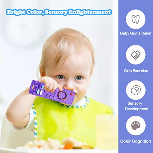 Robbear Baby Teething Toys, Food Grade Silicone Teethers For Babies 3 6 12 18 Months, Fire Tv Remote Shape Infant Chew Toys For Boys And Girls, Freezer Bpa Free (Green+Khaki) #TOP3