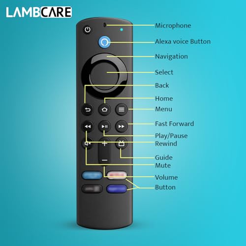 Image of Lambcare Remote Control Compatible with Amzon Alexa Voice FlRE TV Stick (3rd Generation)