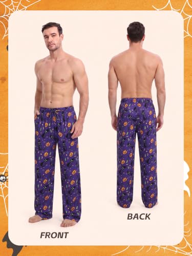 Mens Halloween Pajama Pants,Novelty Funny Soft Pj Sleep Lounge Bottoms with Pockets & Drawstring - image 4