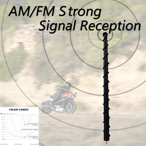 Image of 2pcs Short Antenna Compatible with Harley Davidson 1989-2026, Internal Copper Coil for Enhanced Reception, 13 inches Rubber Spiral Antenna Replacement Motorcycle Accessories