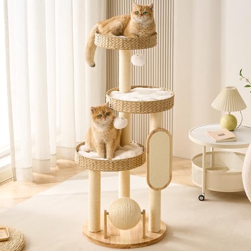 Torre para gatos pequeña moderna con poste rascador miniatura 7