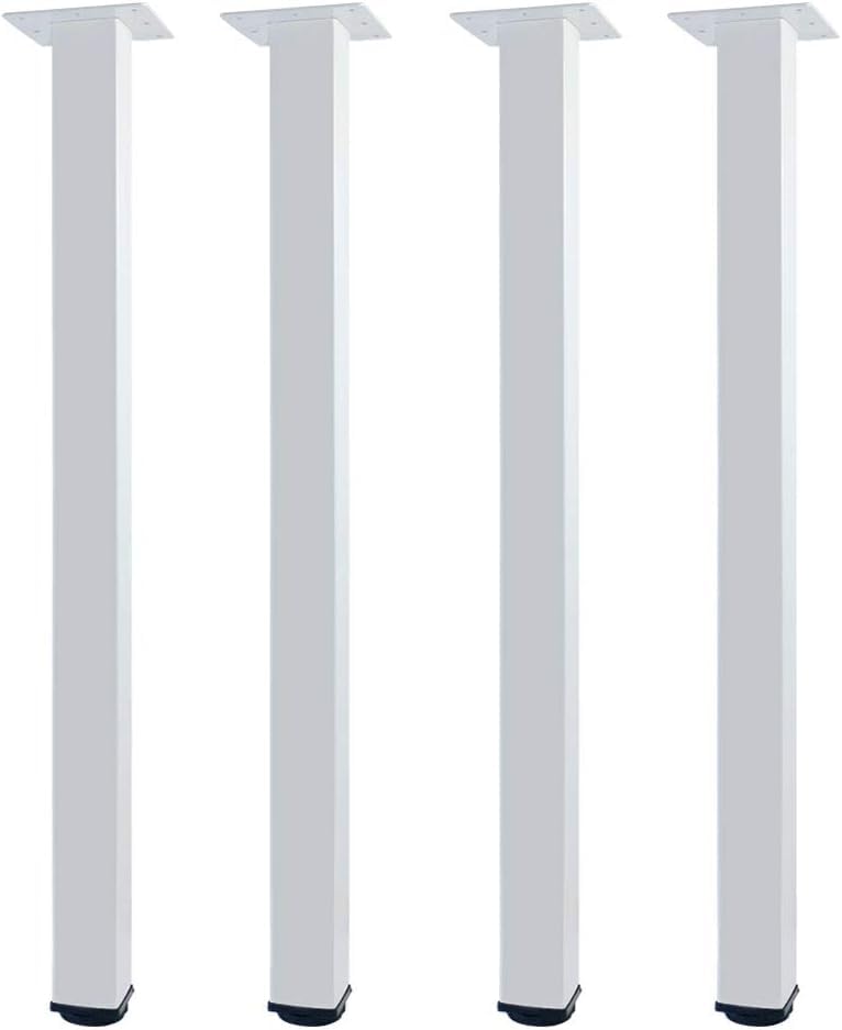 QLLY Lot de 4 pieds de table carrés en métal de 80 cm/31,5 pouces, pieds de meuble, pieds de...