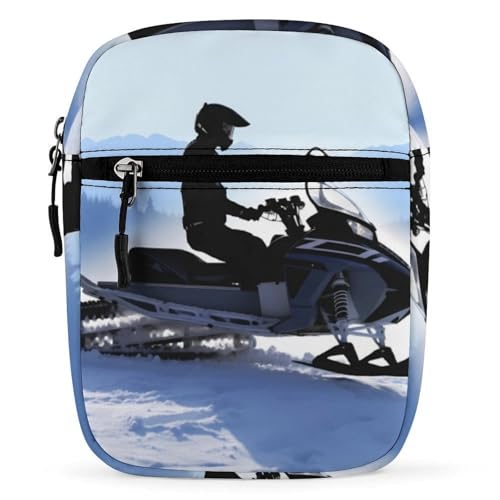 Personalized Small Crossbody Bag Water Resistant Messenger Bags Mini Snowmobile Printing SlingBag For Men Women