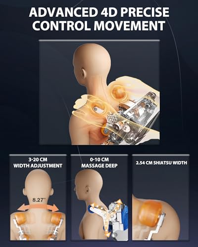 PUDO 4D Massagesessel Massagestuhl Ganzkörpermassage: Massagesessel mit Wärmefunktion Massage Stuhl Massage Chair - Schwarzgrau – Bild 6